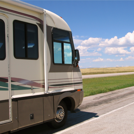 Motorhome parked on street side